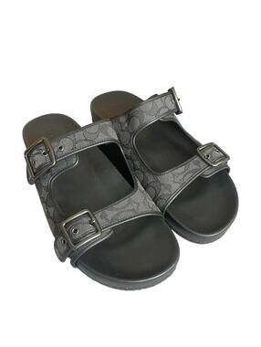 Coach Buckle Strap Sandals in Signature Jacquard 13D